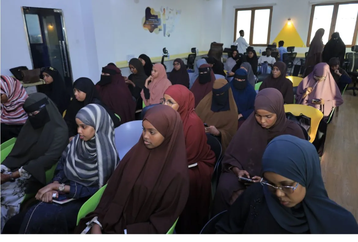 Women attending a lecture